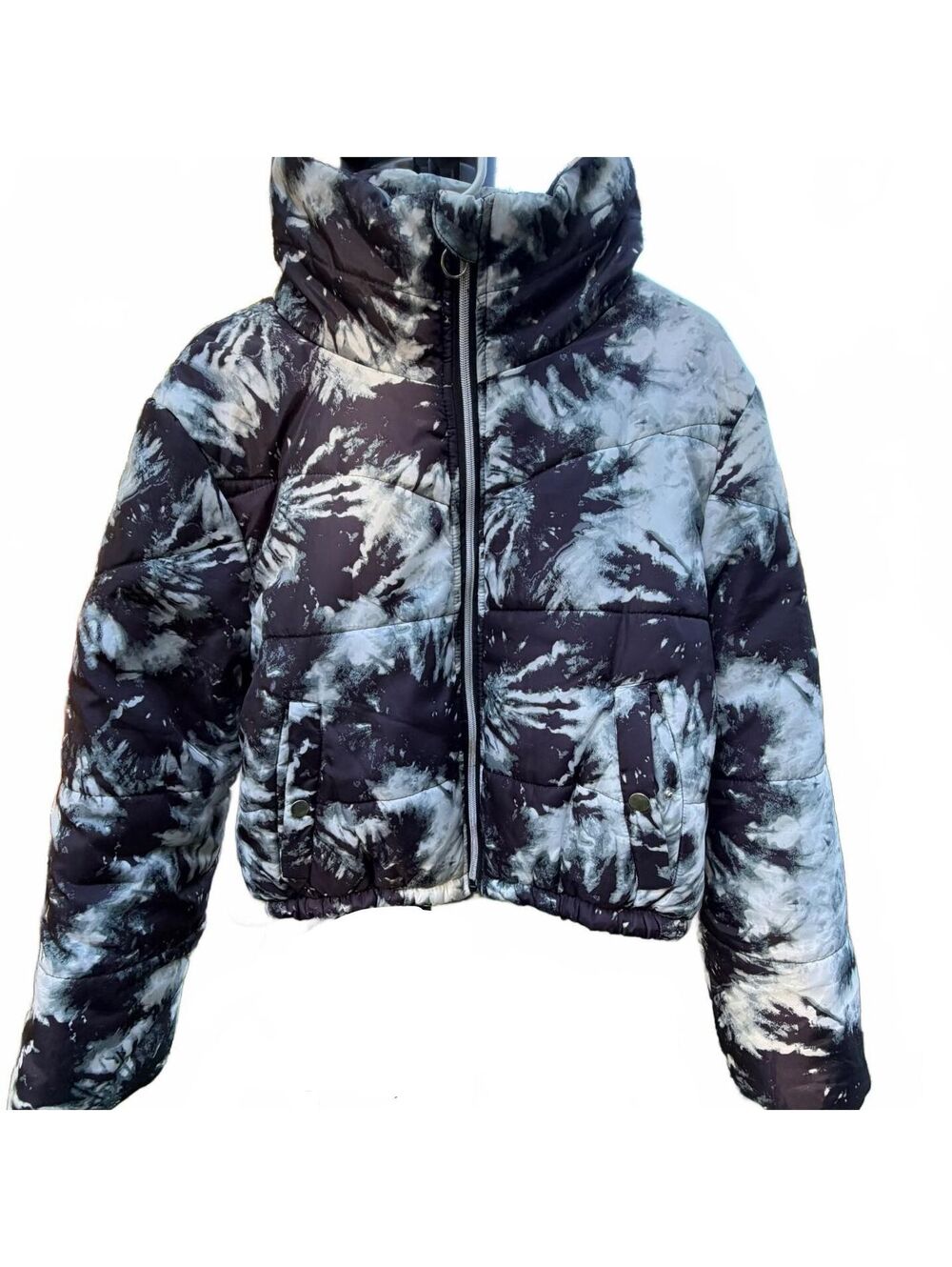 Wmn's Large - Outer Edge tie dye crop puffer jacket